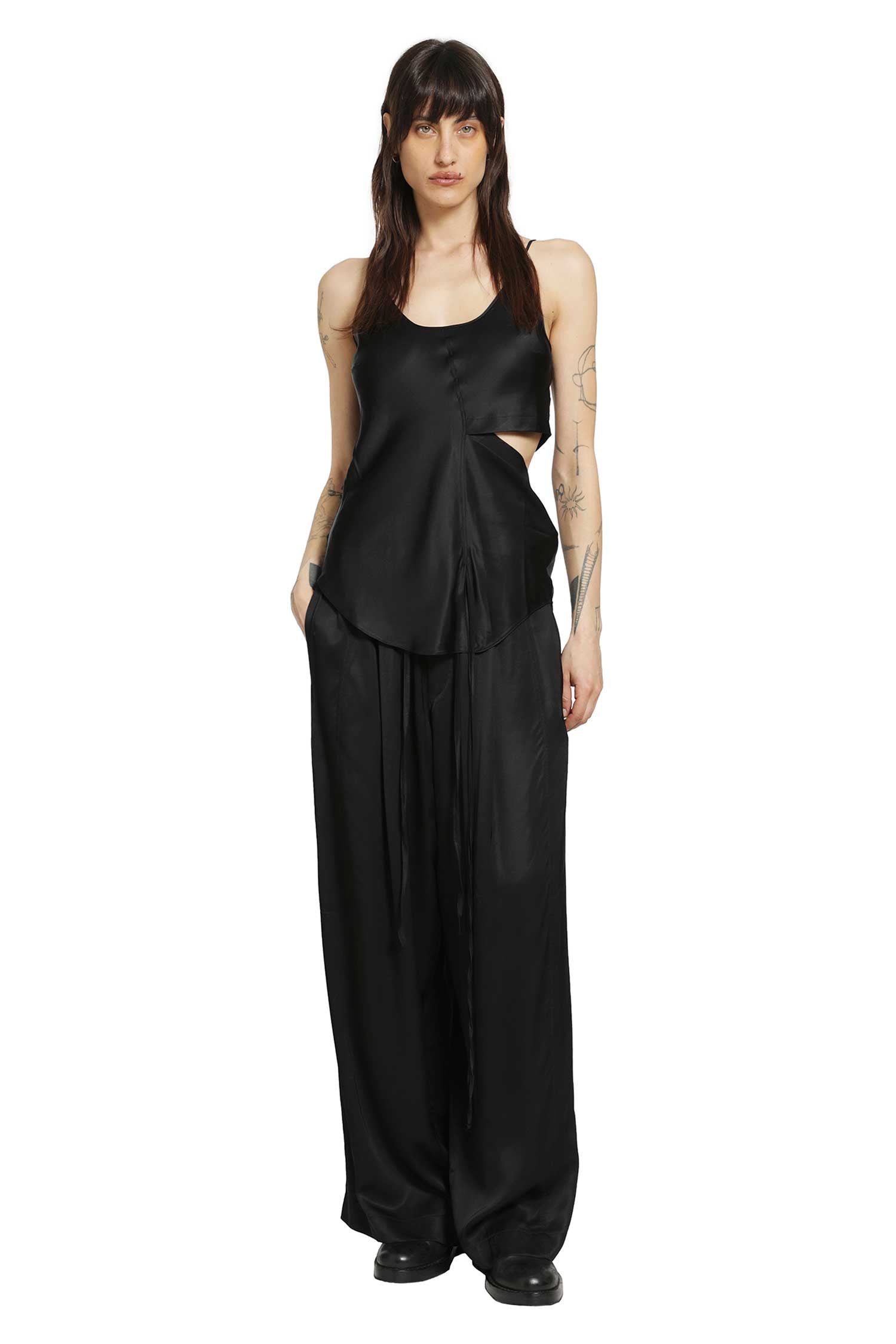 Cut-Out Slip Top in Satin