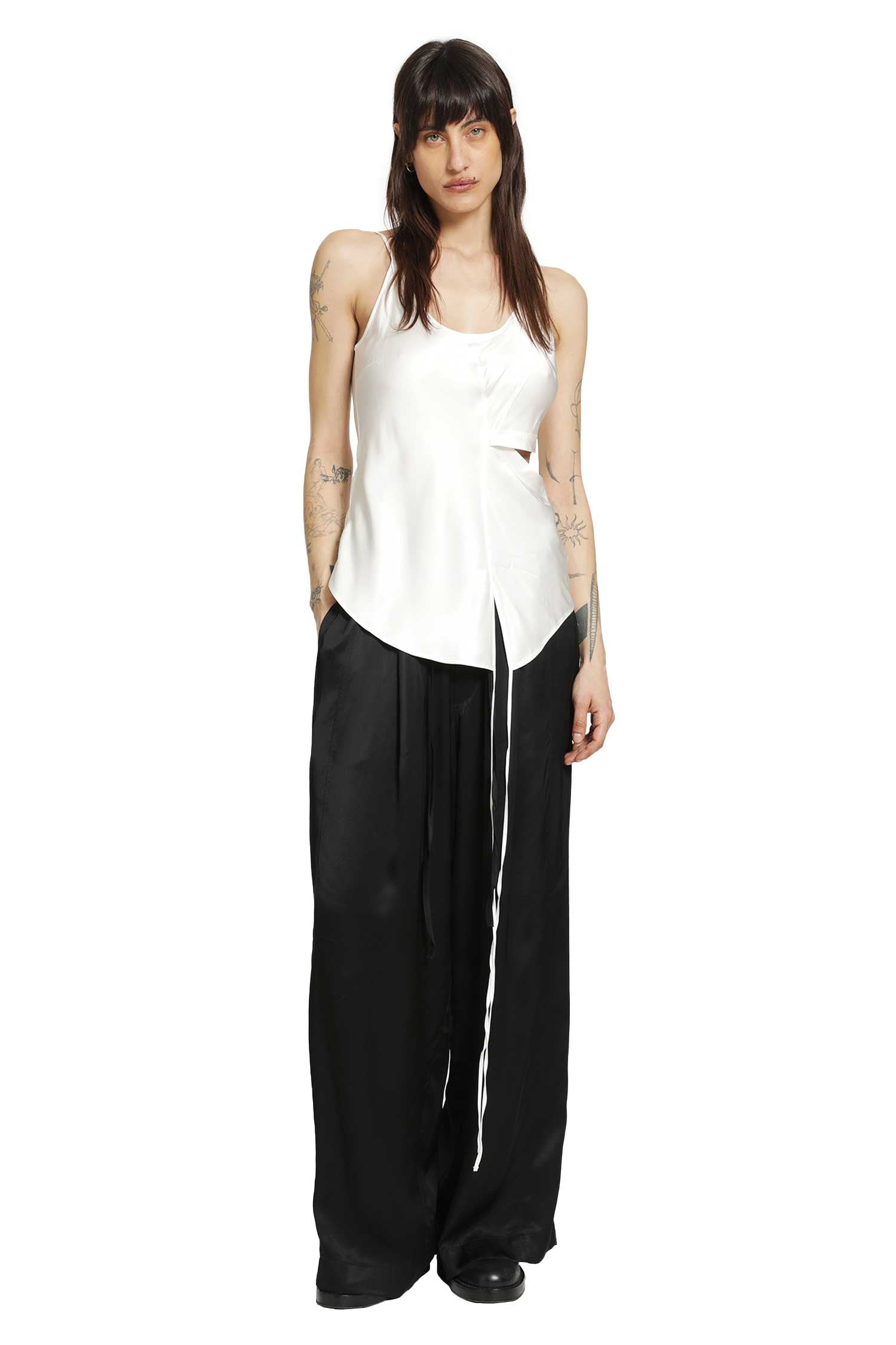 ANDREA YA AQOV Cut-Out Top in Satin woman