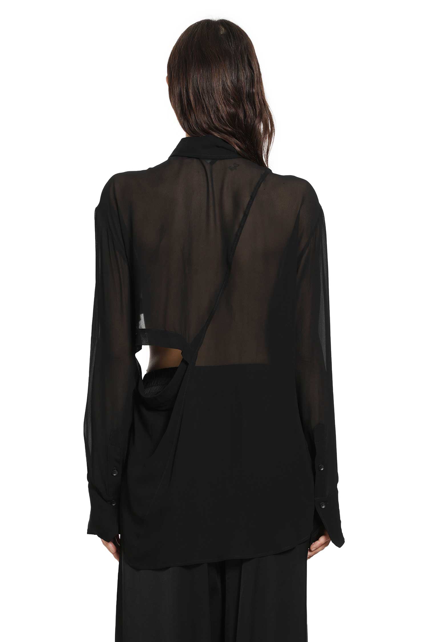 ANDREA YA AQOV Cut-Out Shirt in Georgette Viscose woman