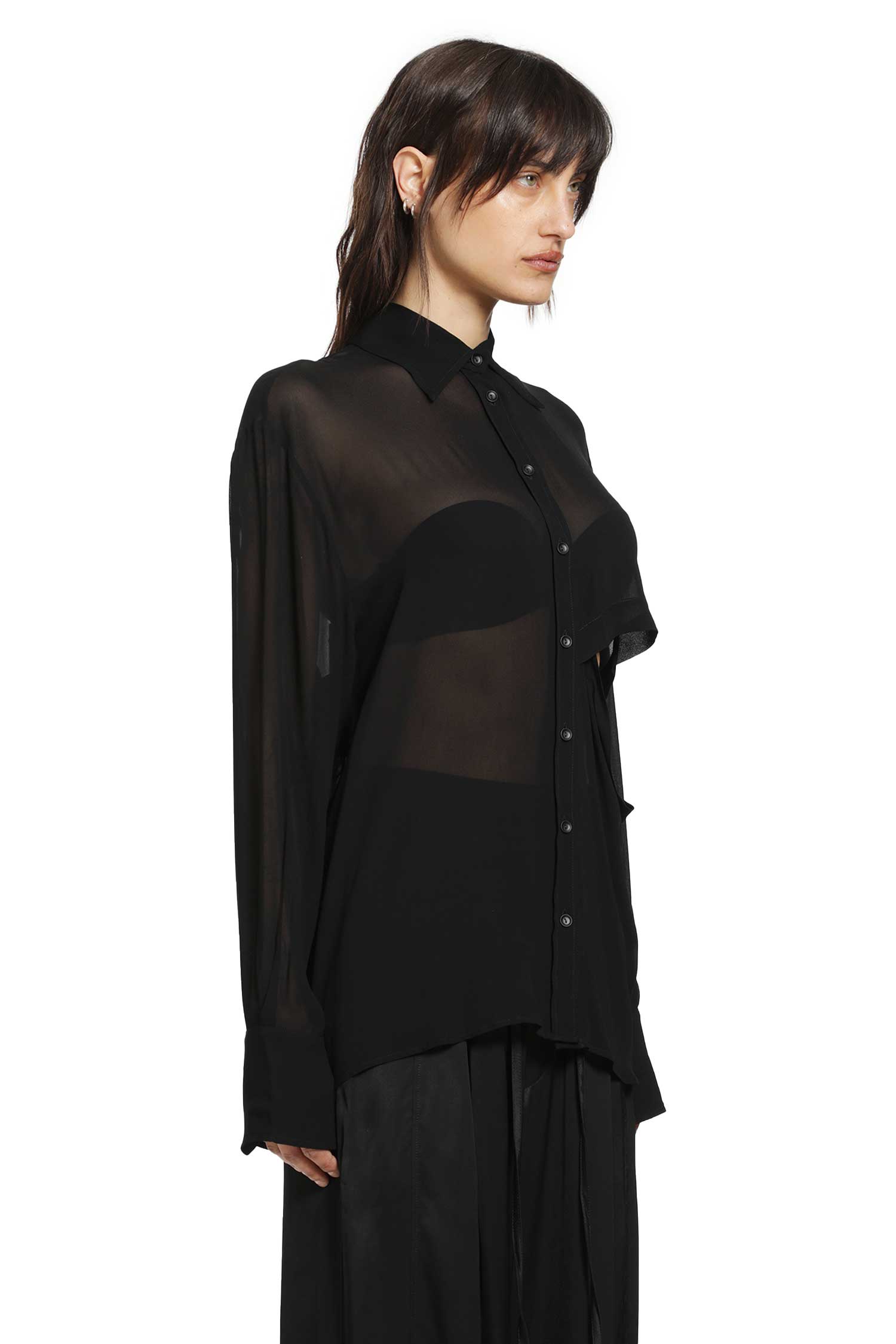 ANDREA YA AQOV Cut-Out Shirt in Georgette Viscose woman
