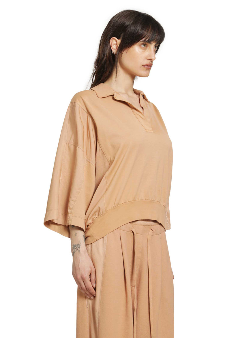 
              Cotton Jersey and Satin Polo Shirt
            