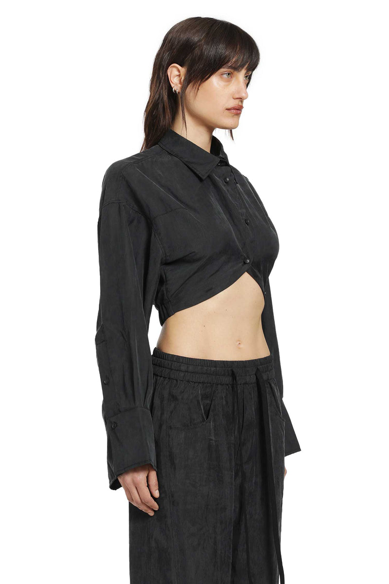 ANDREA YA AQOV Cropped Jacquard Shirt woman