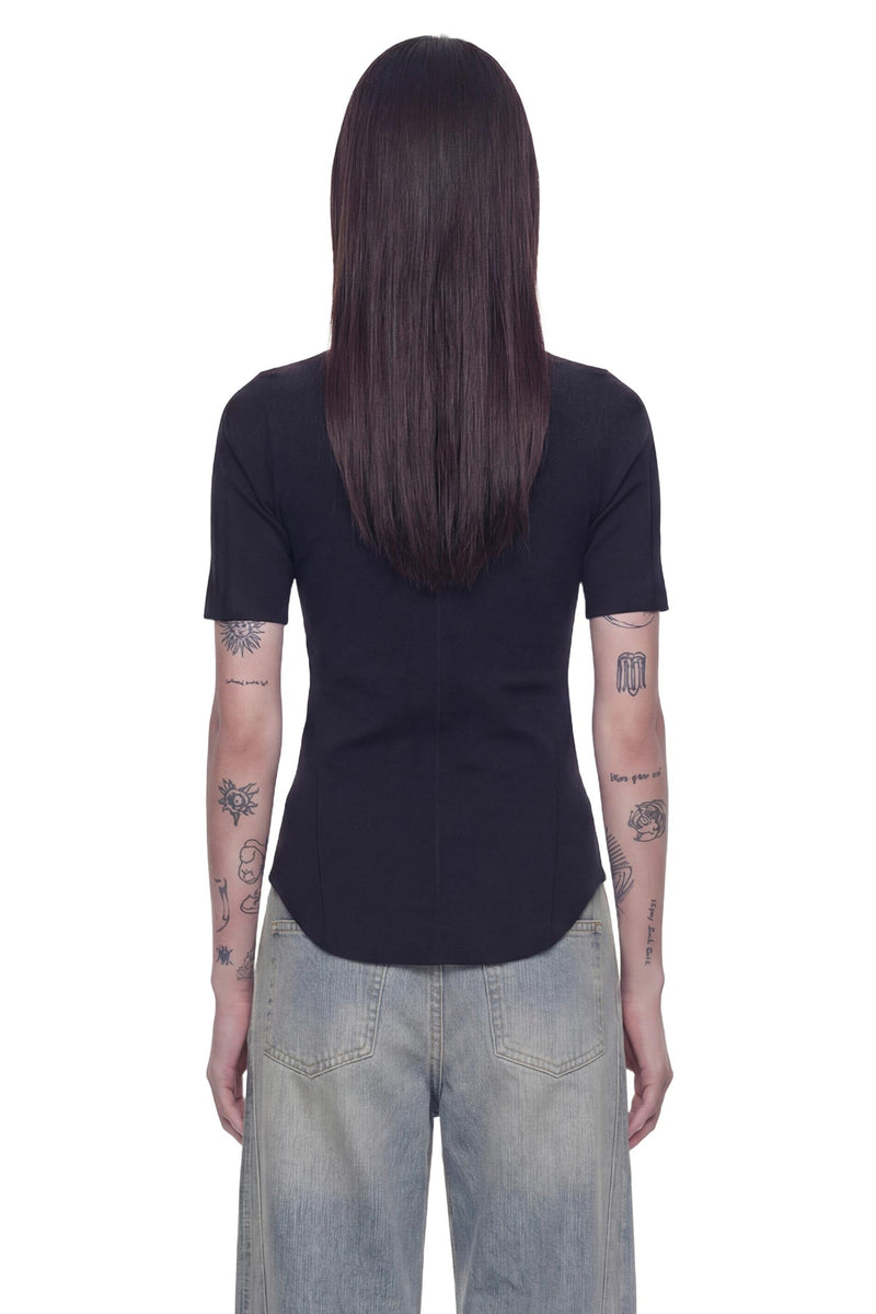 ANDREA YA AQOV Stretch Rib Jersey T-Shirt woman