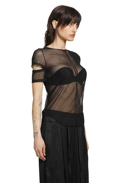 Cut-Out T-Shirt in Stretch Tulle