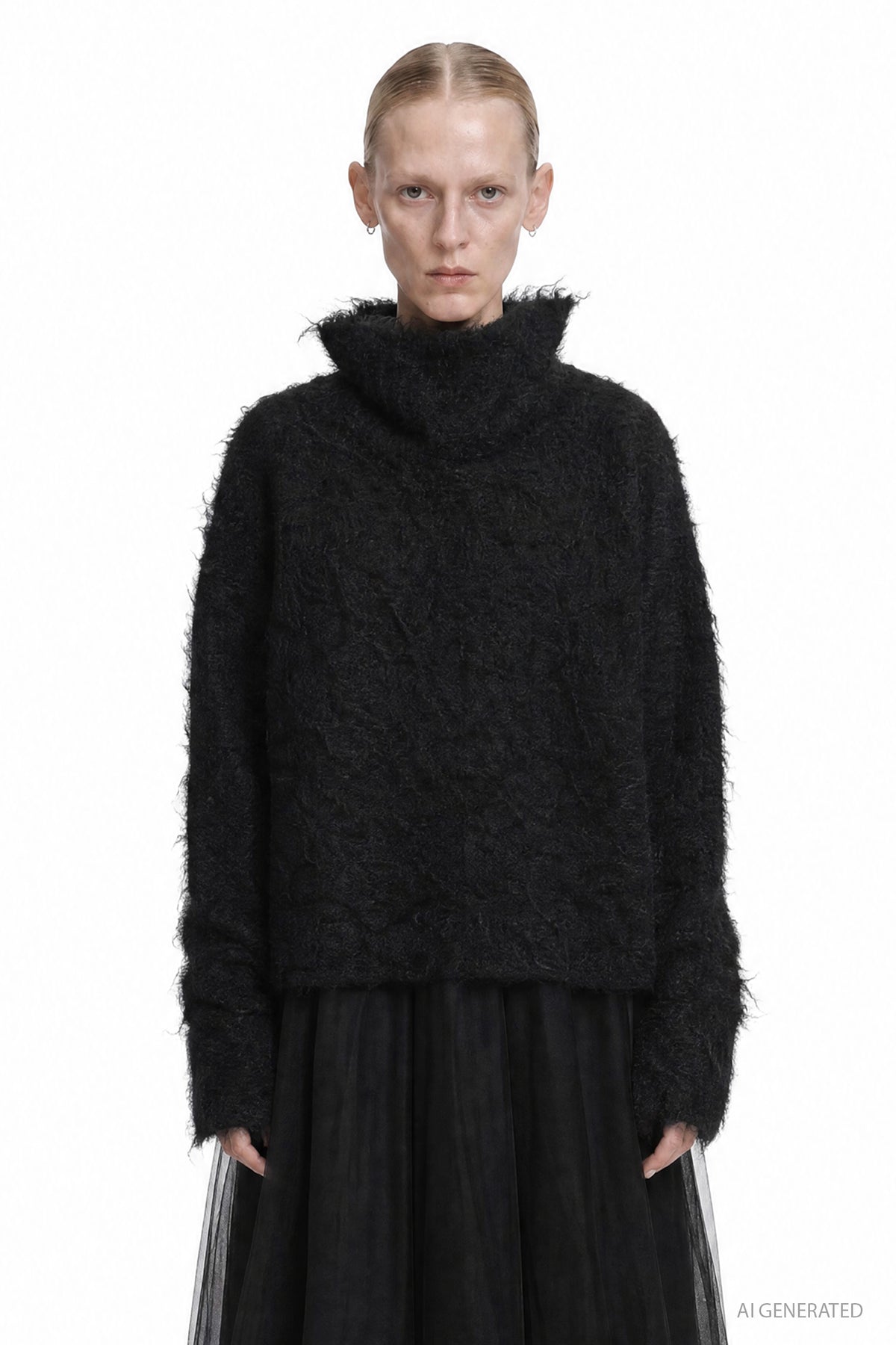 MARC LE BIHAN Fluffy Mohair Turtleneck Sweater woman