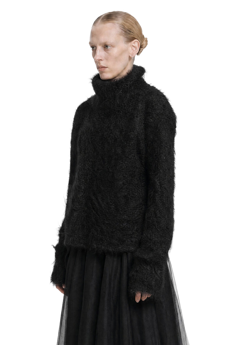 MARC LE BIHAN Fluffy Mohair Turtleneck Sweater woman