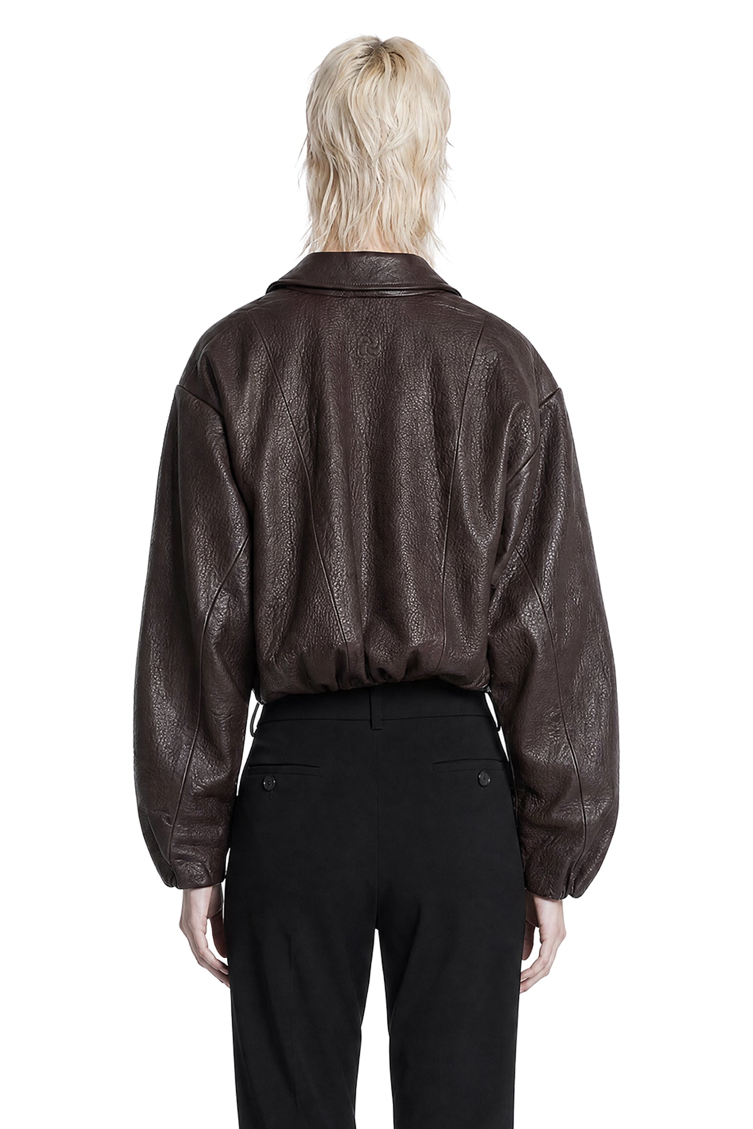 MAGDA BUTRYM Cropped Leather Bomber Jacket woman