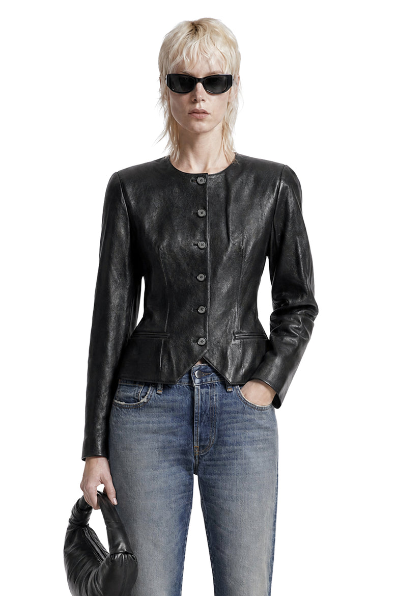 MAGDA BUTRYM Fitted Leather Blazer woman