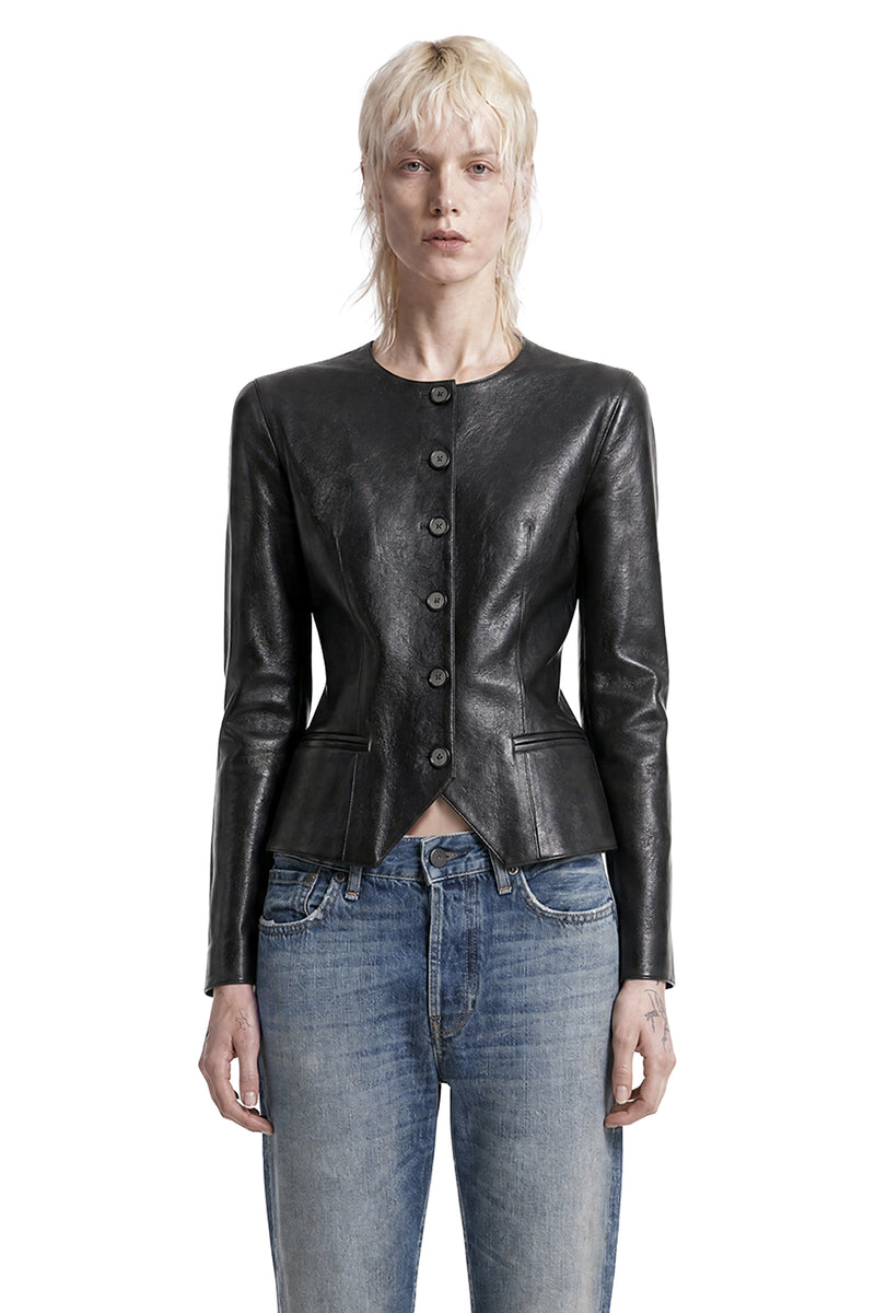MAGDA BUTRYM Fitted Leather Blazer woman
