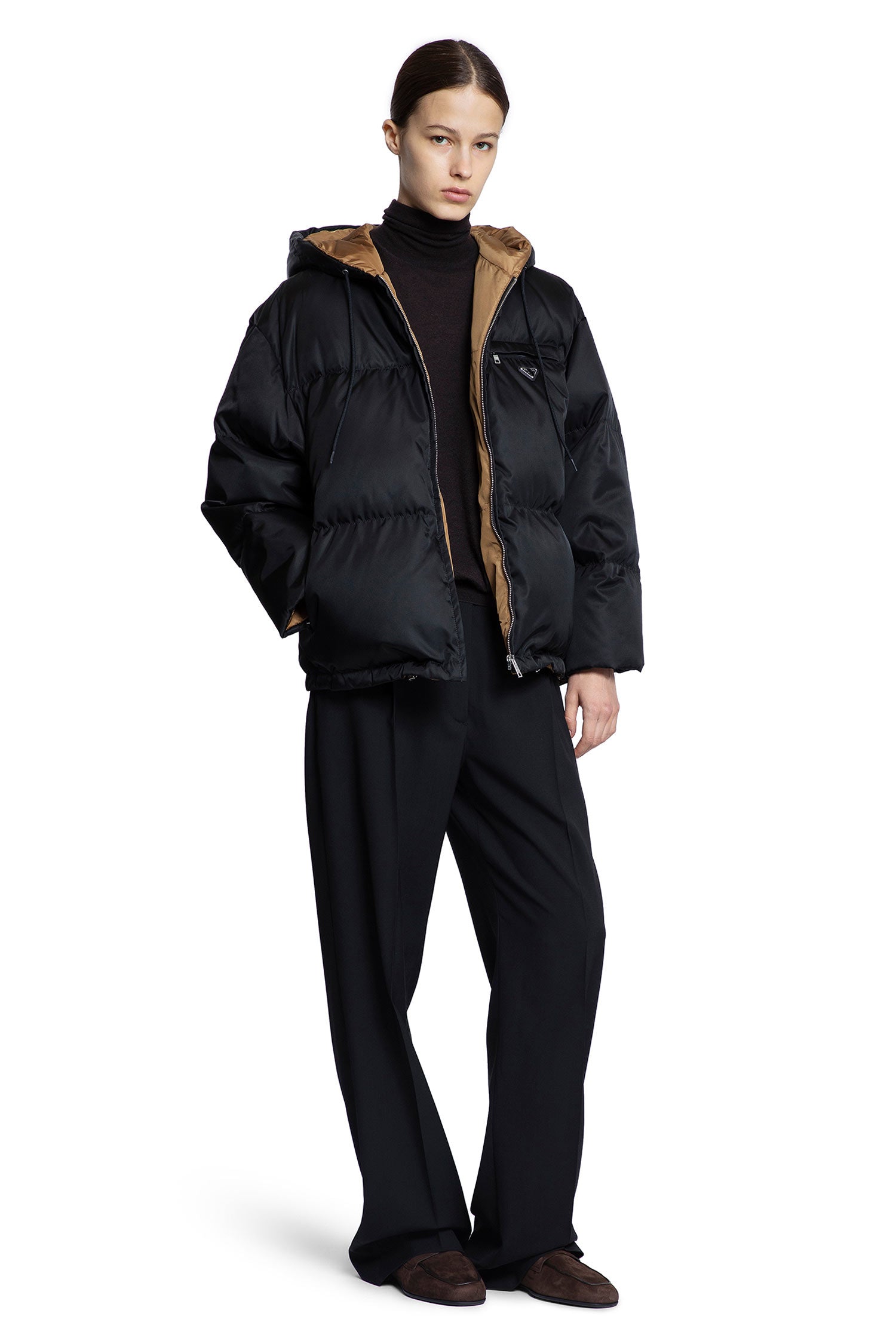 Re-Nylon Hooded Down Jacket