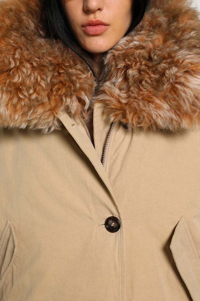 Shearling trimmed Padded Jacket