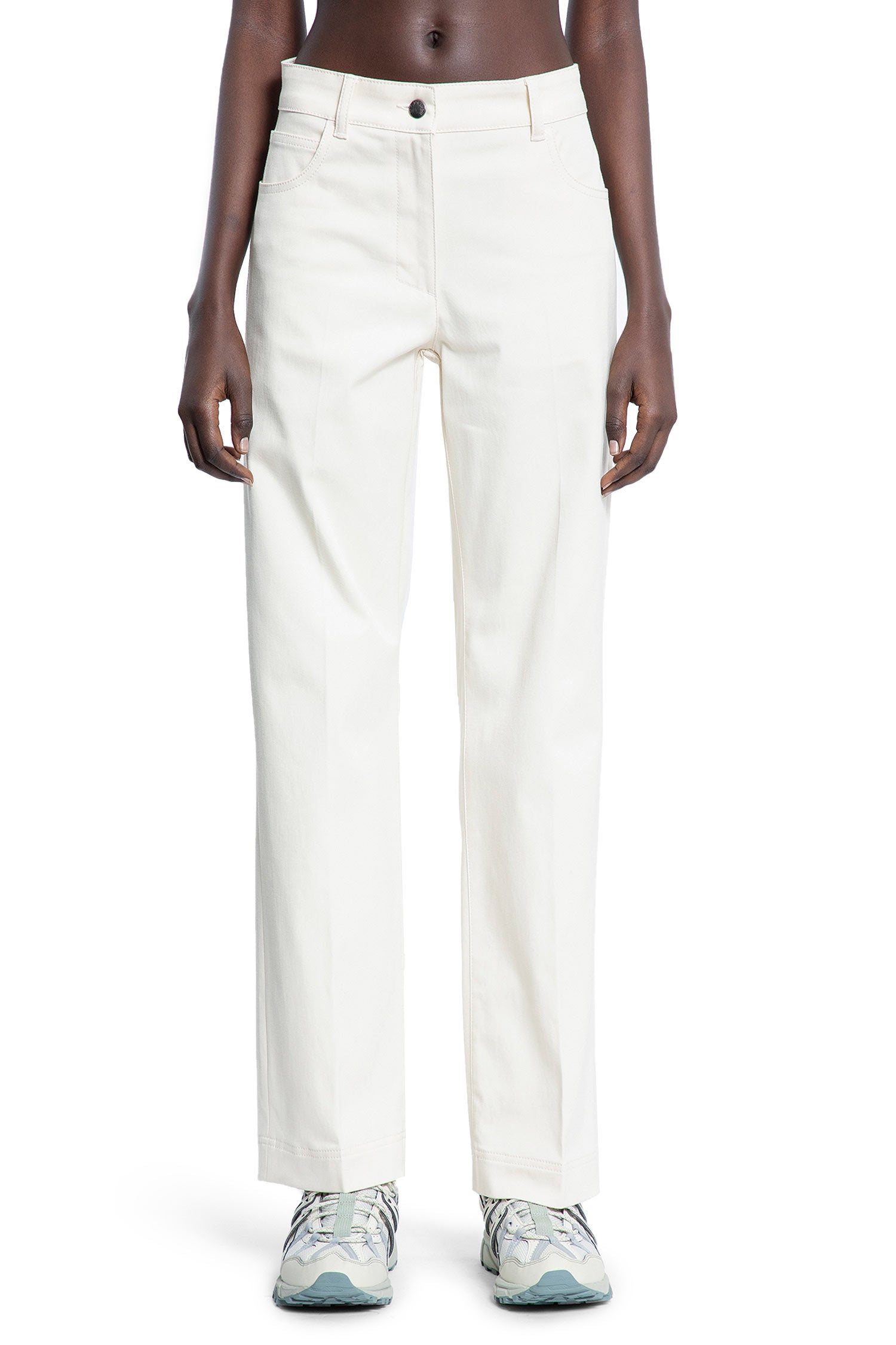 MONCLER WOMAN OFF-WHITE TROUSERS