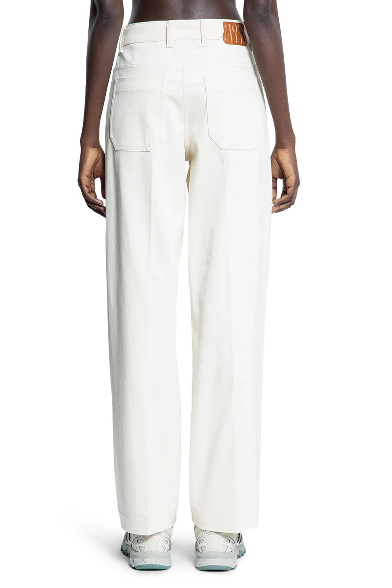 Cotton Gabardine Straight Leg Trousers - Antonioli.eu