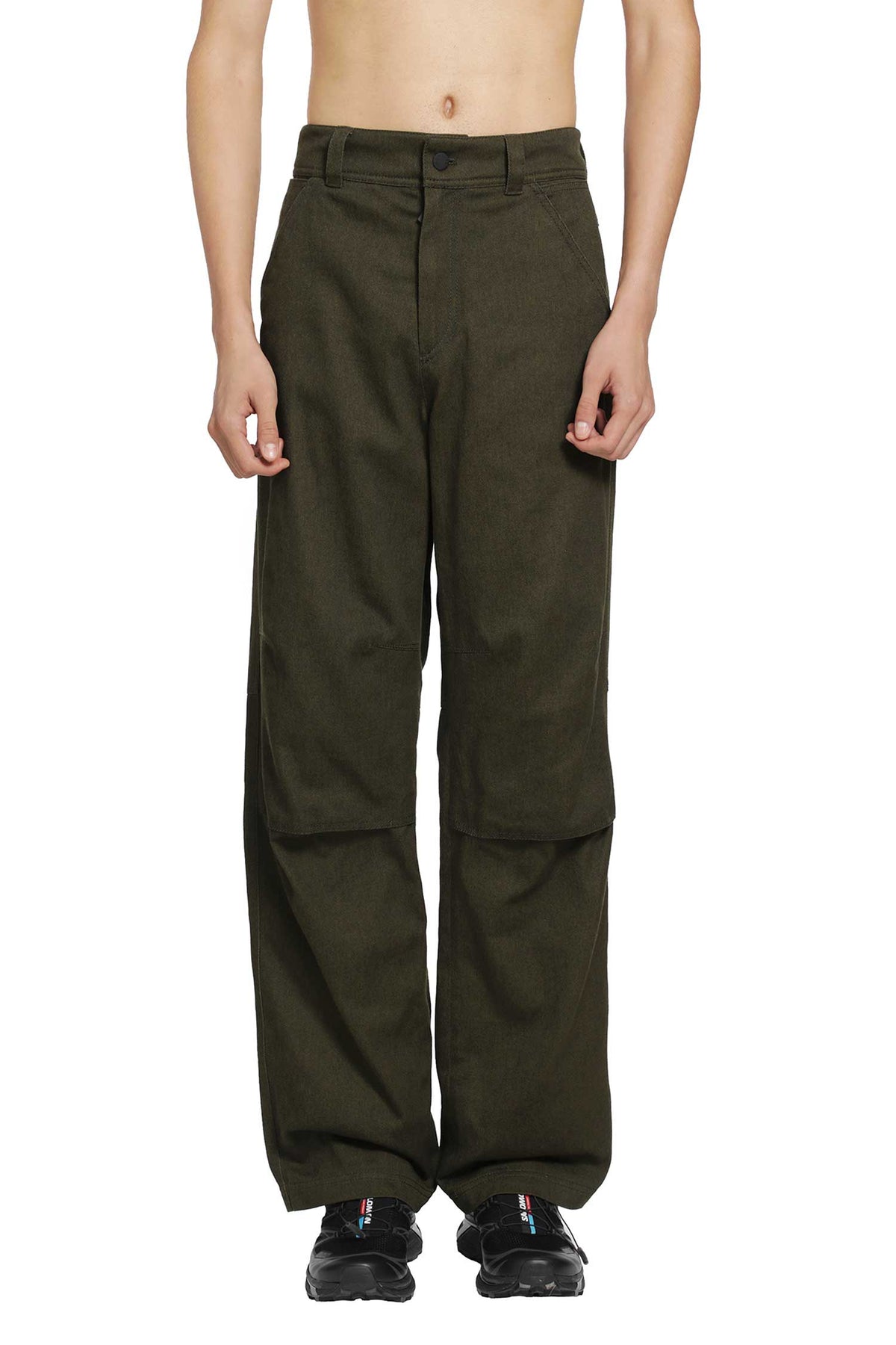 Straight Leg Cotton Trousers