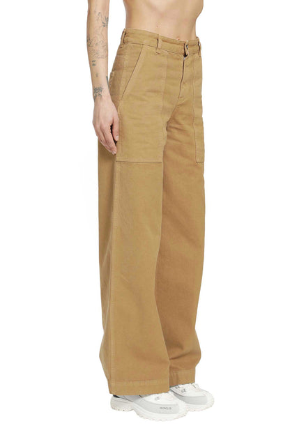 Leather Logo Cotton Trousers
