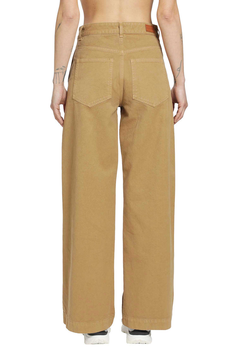 MONCLER Leather Logo Cotton Trousers woman