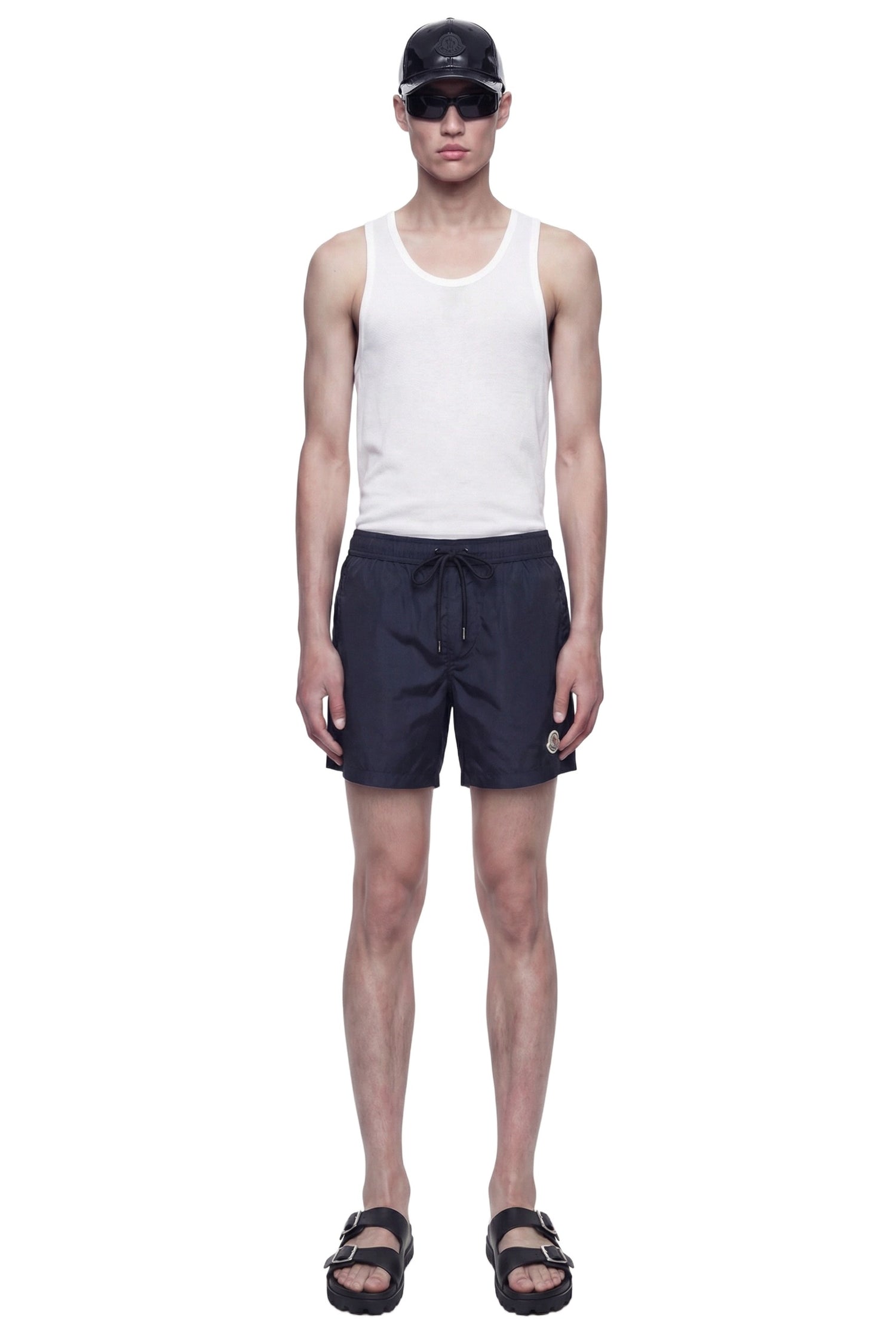 MONCLER Logo Patch Swim Shorts man