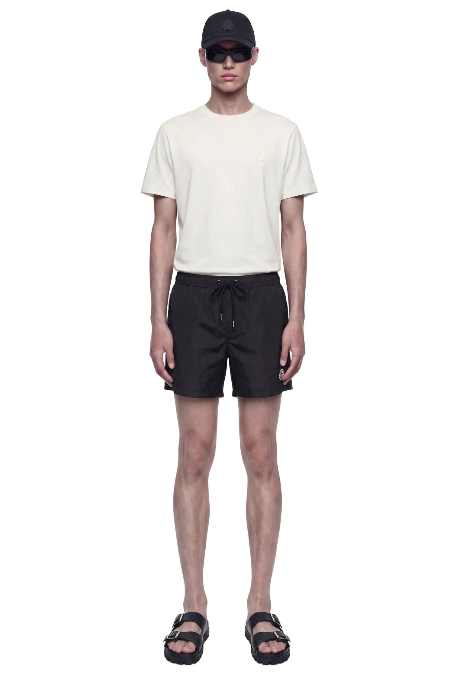 MONCLER Logo Patch Swim Shorts man