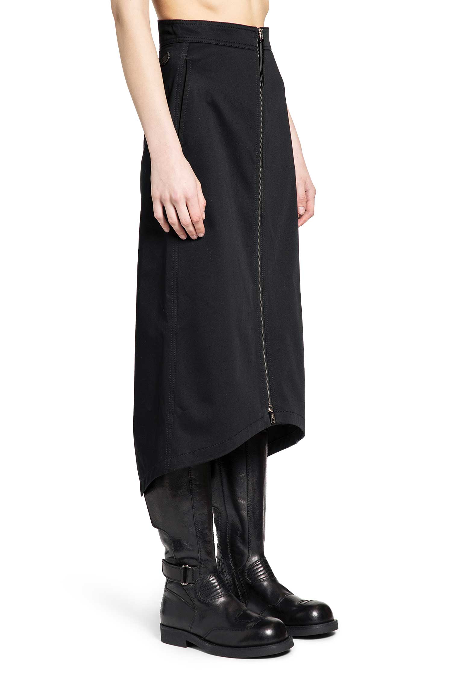 EE72 Cotton Gabardine Midi Skirt