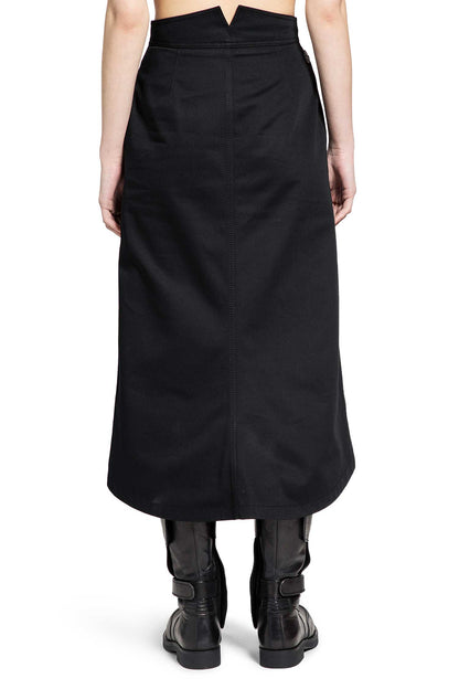 EE72 Cotton Gabardine Midi Skirt