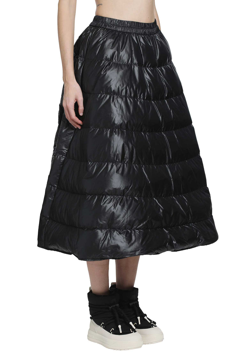 MONCLER Long Nylon Laqué Down Skirt woman