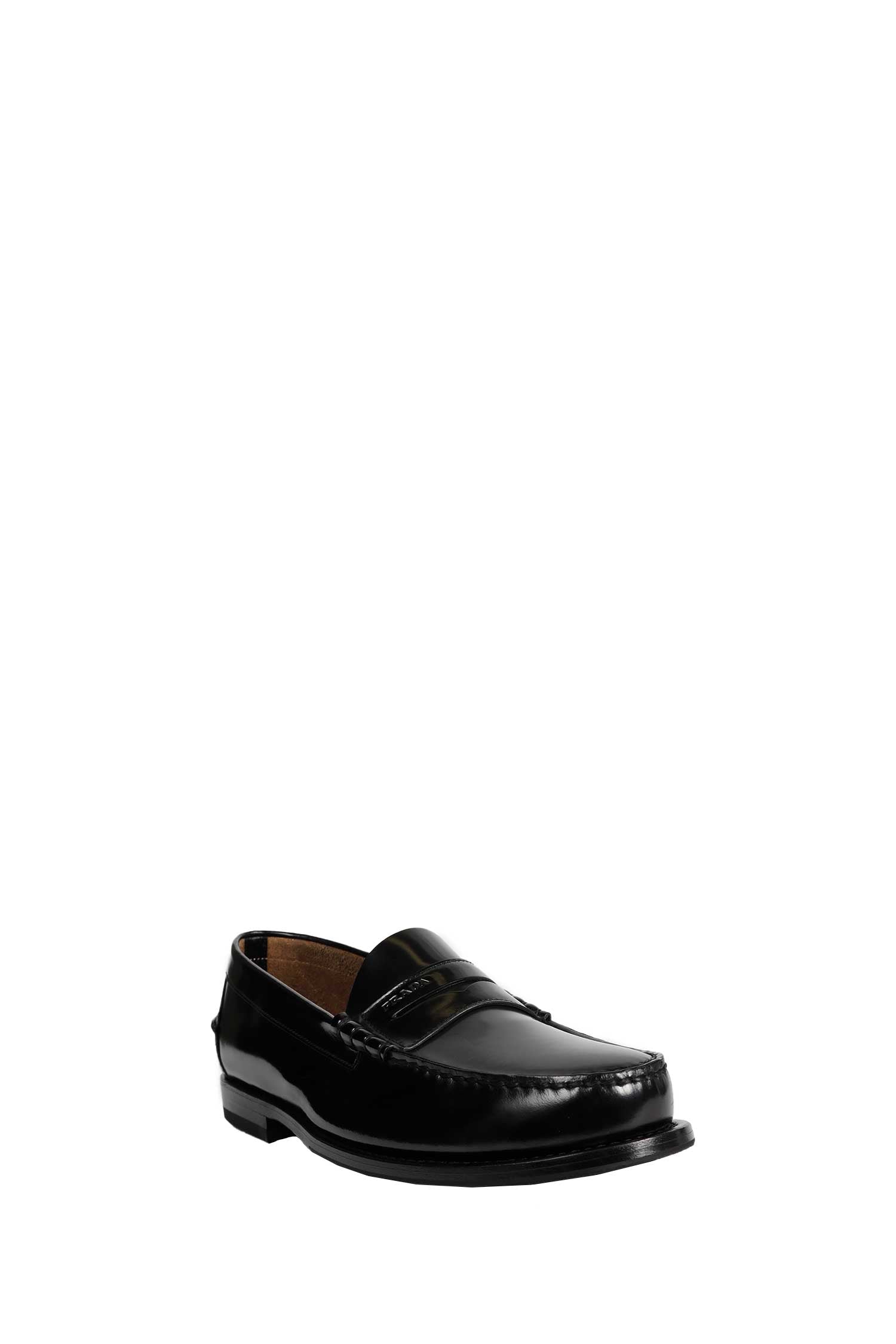 PRADA Brushed Leather Loafers man