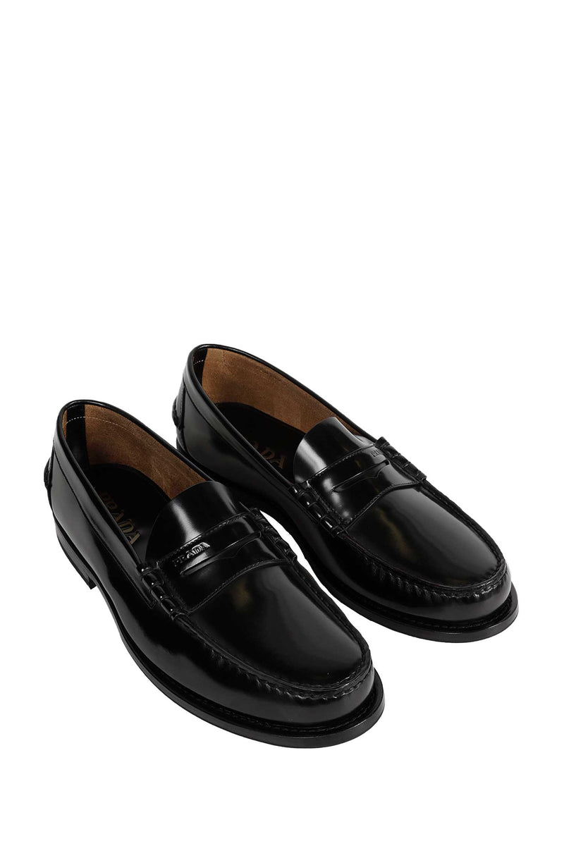 PRADA Brushed Leather Loafers man