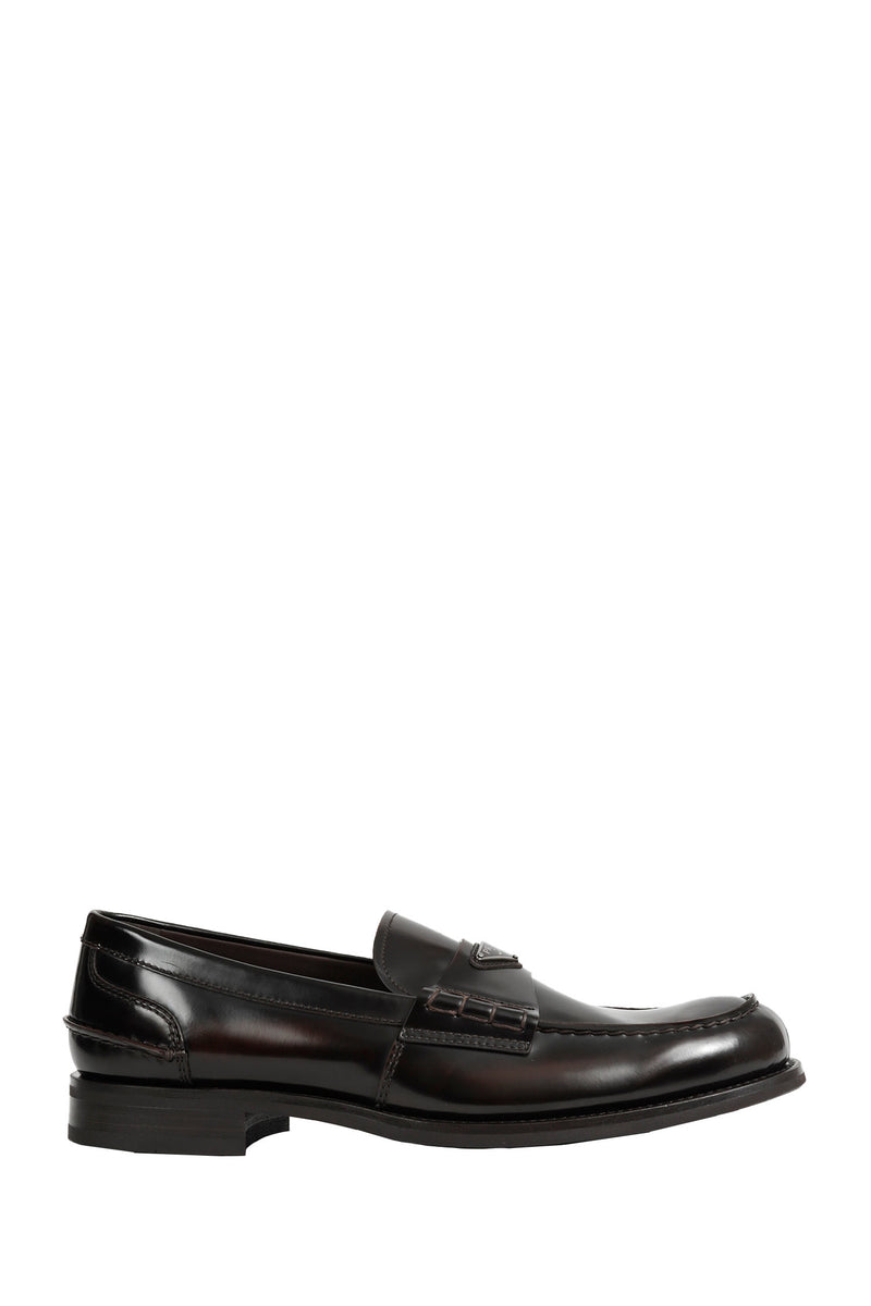 PRADA Brushed Leather Loafers man