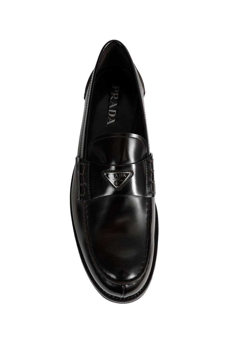 PRADA Brushed Leather Loafers man