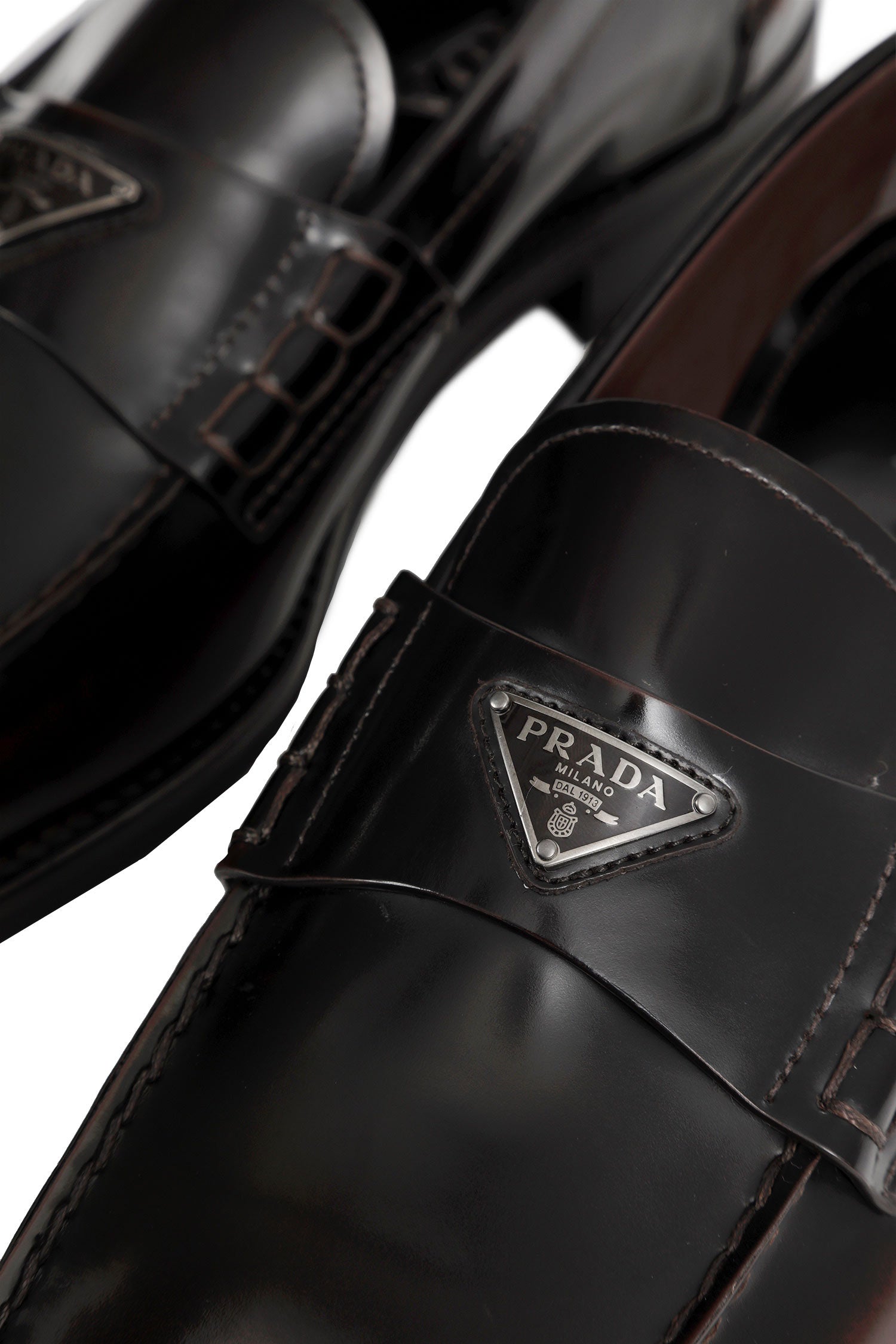 PRADA Brushed Leather Loafers man