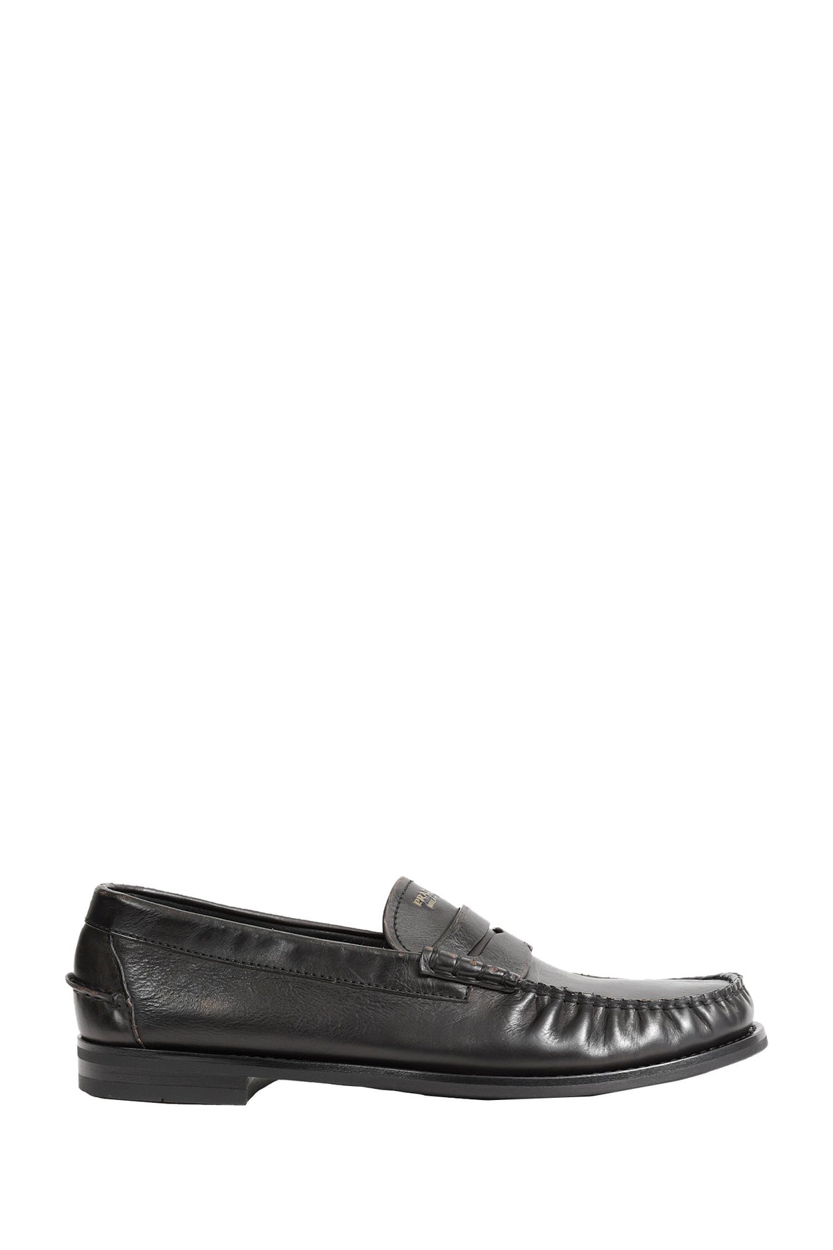 PRADA Antiqued Leather Loafers man