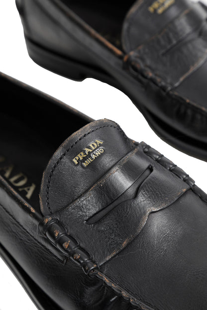 Antiqued Leather Loafers