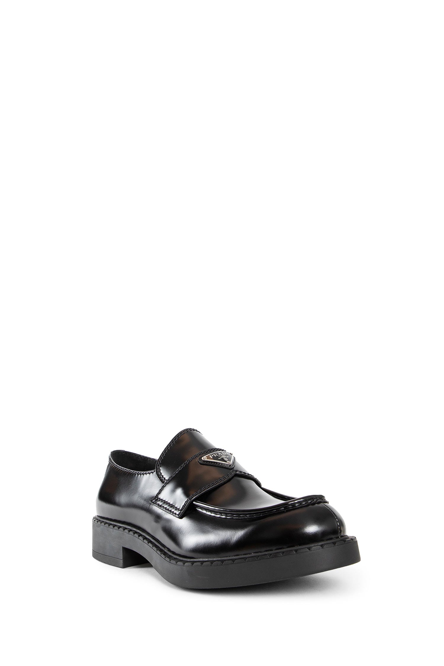 PRADA MAN BLACK LOAFERS & FLATS