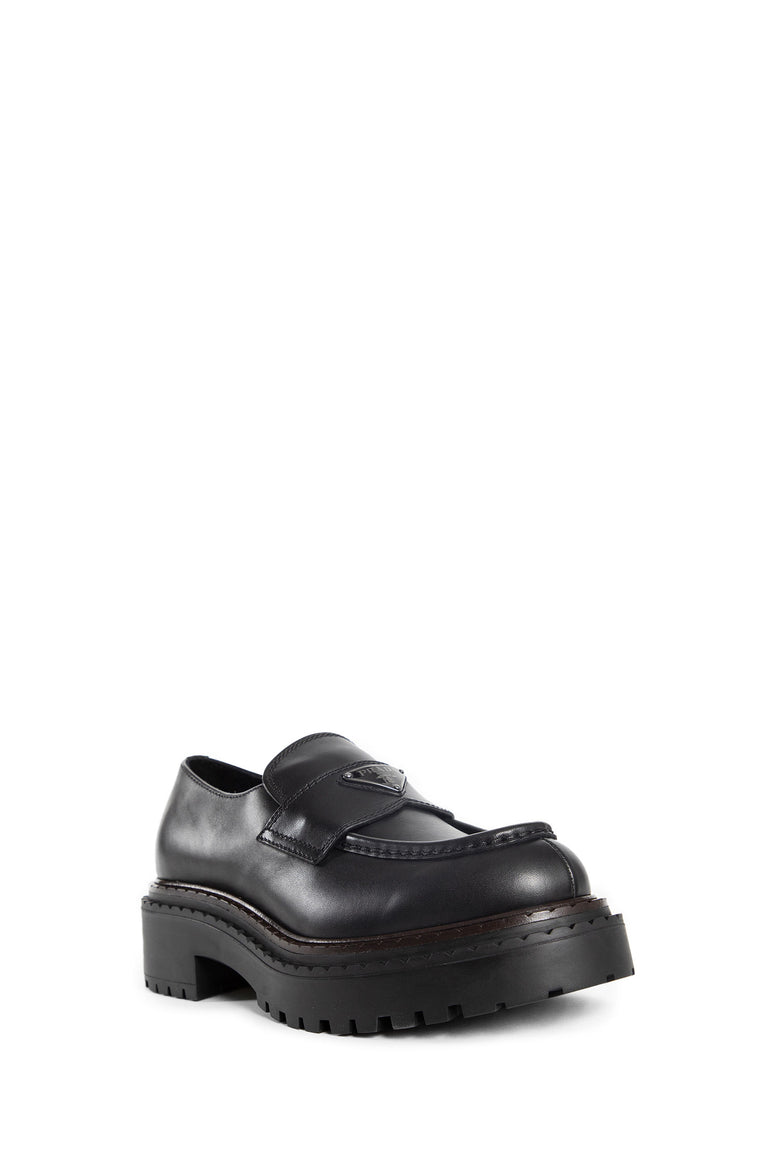 PRADA MAN BLACK LOAFERS & FLATS