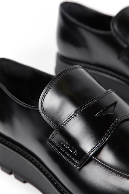 Brushed leather loafers