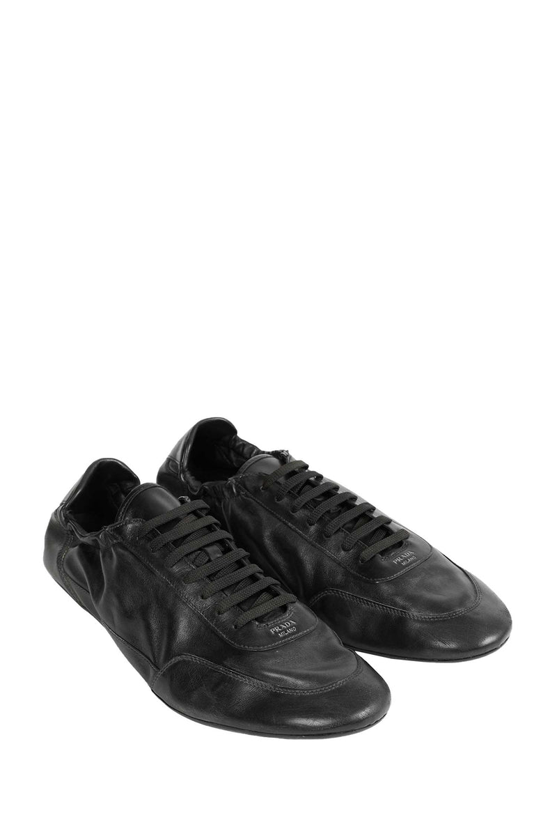 PRADA Collapse Leather Sneakers man