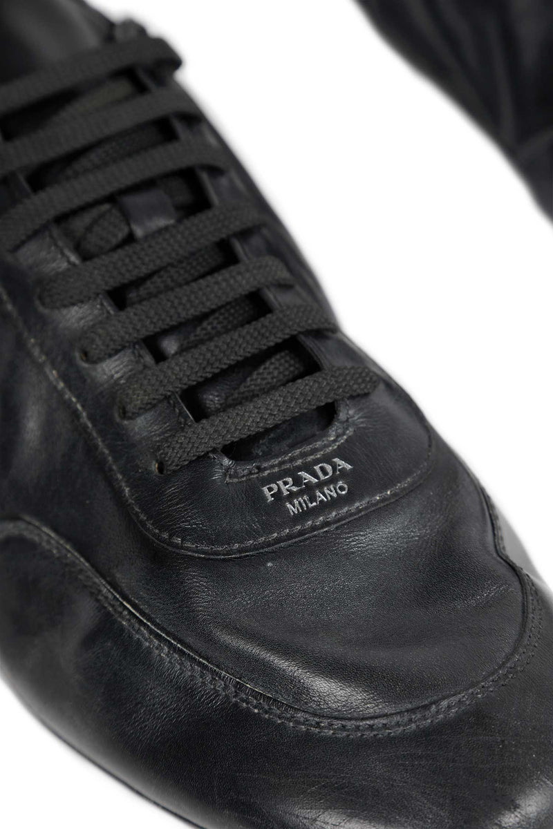 PRADA Collapse Leather Sneakers man
