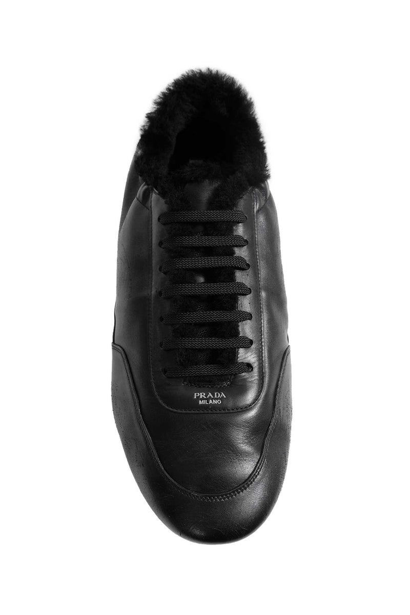 PRADA Collapse Leather Sneakers man