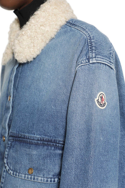 Teddy Trim Denim Shirt Jacket