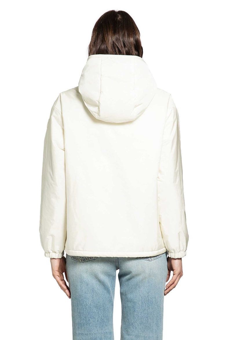 Teddy-Trimmed Padded Zip-Up Hoodie