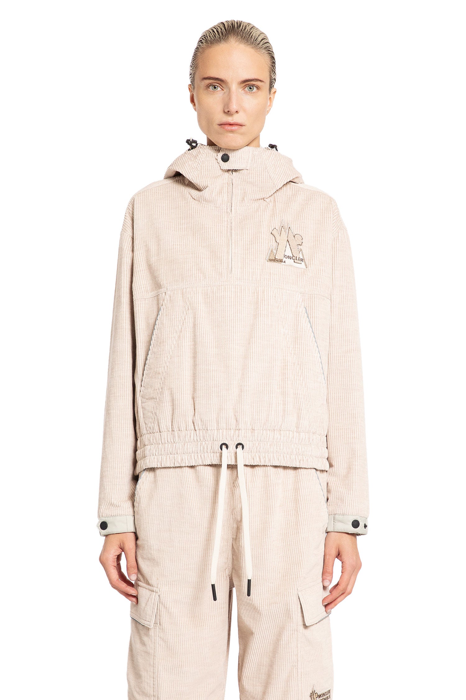 MONCLER GRENOBLE WOMAN BEIGE SWEATSHIRTS