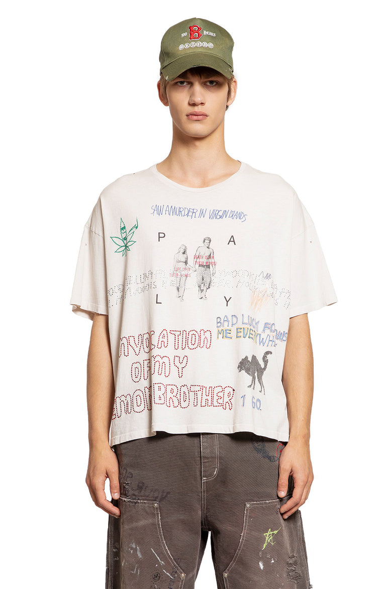 PALY HOLLYWOOD MAN OFF-WHITE T-SHIRTS & TANK TOPS