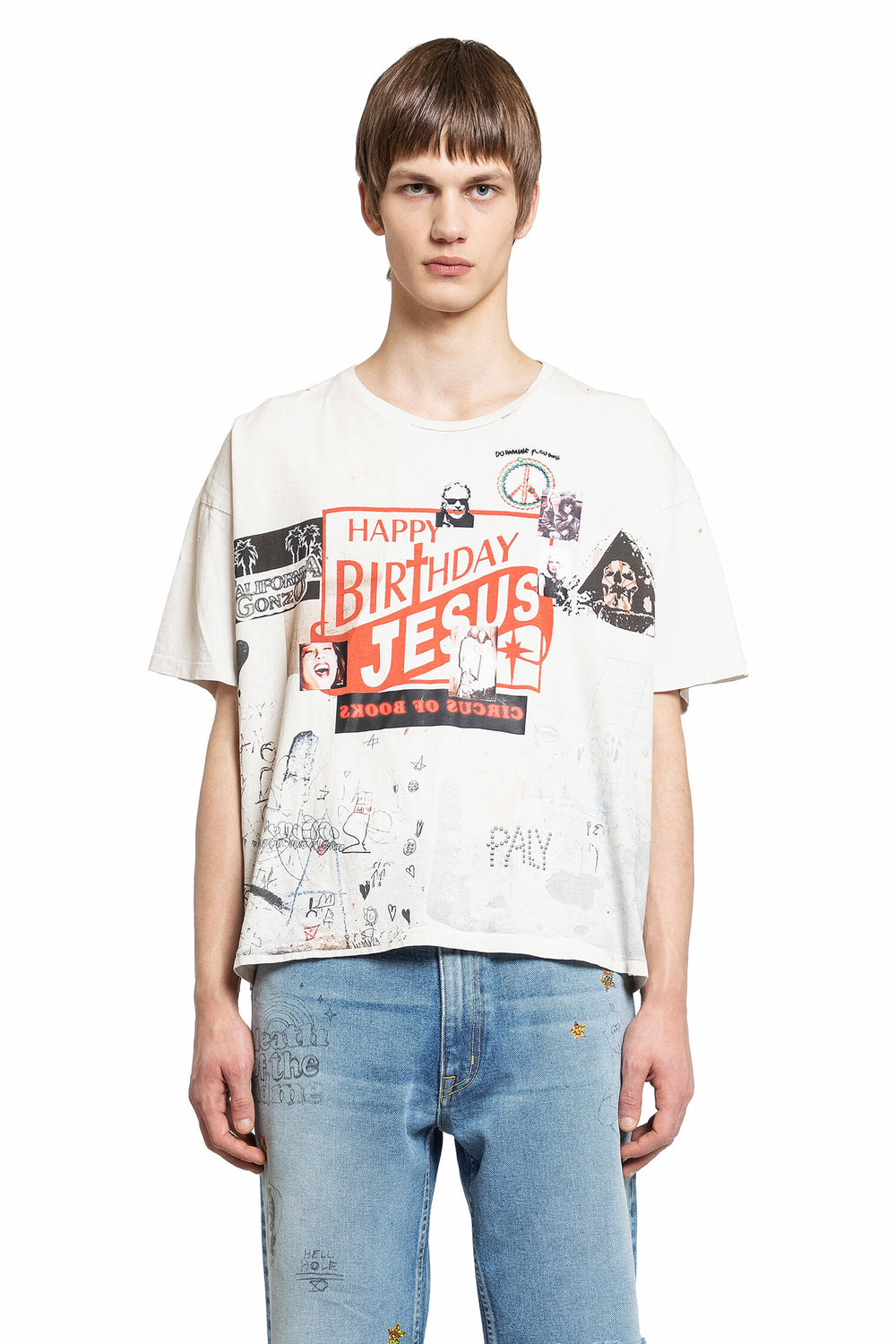 PALY HOLLYWOOD MAN OFF-WHITE T-SHIRTS & TANK TOPS