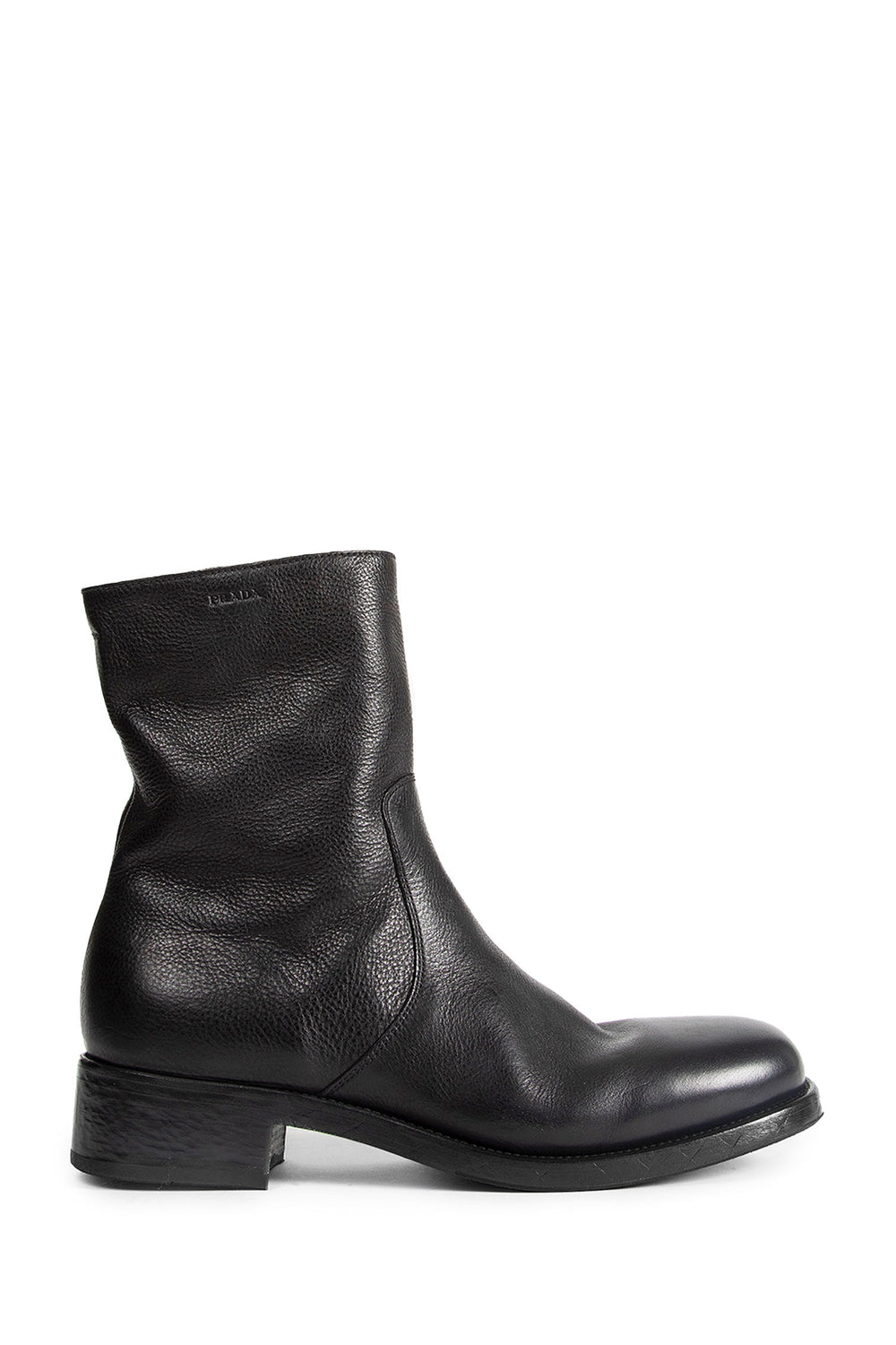 PRADA Leather Zipper Ankle Boots man