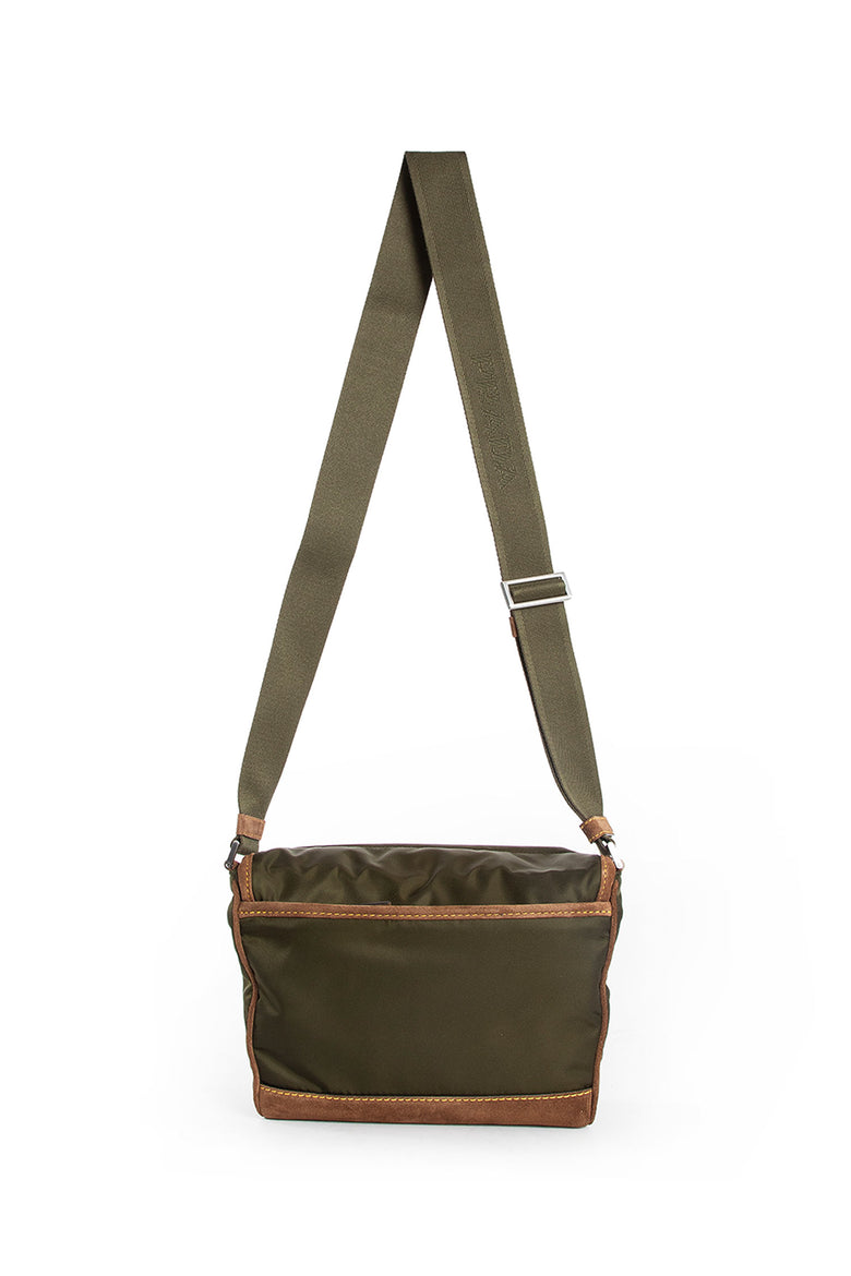 Medium Re-Nylon and Suede Shoulder Bag