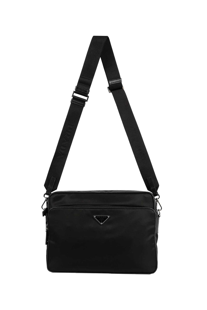PRADA Re-Nylon and Leather Crossbody Bag man