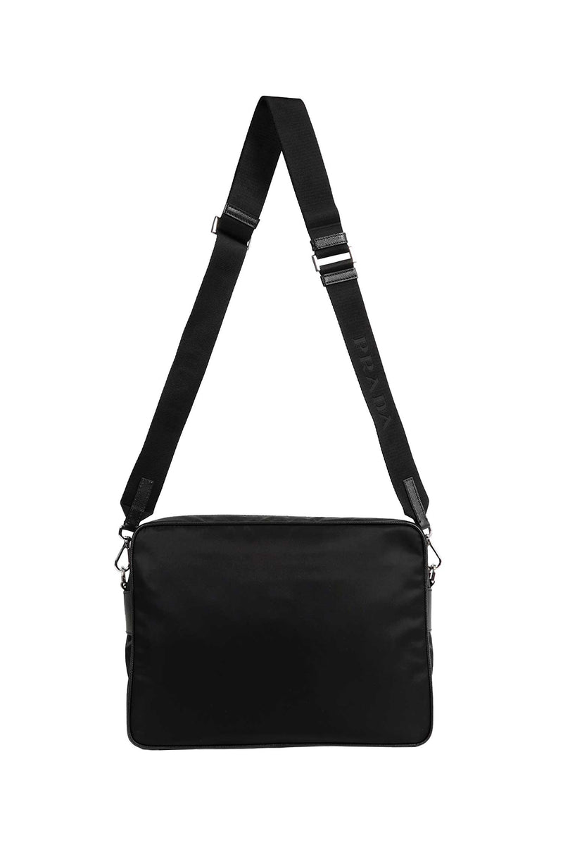 PRADA Re-Nylon and Leather Crossbody Bag man