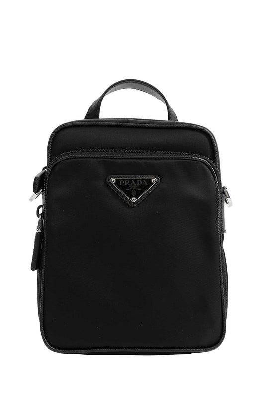 Re-Nylon and Saffiano Leather Shoulder Bag