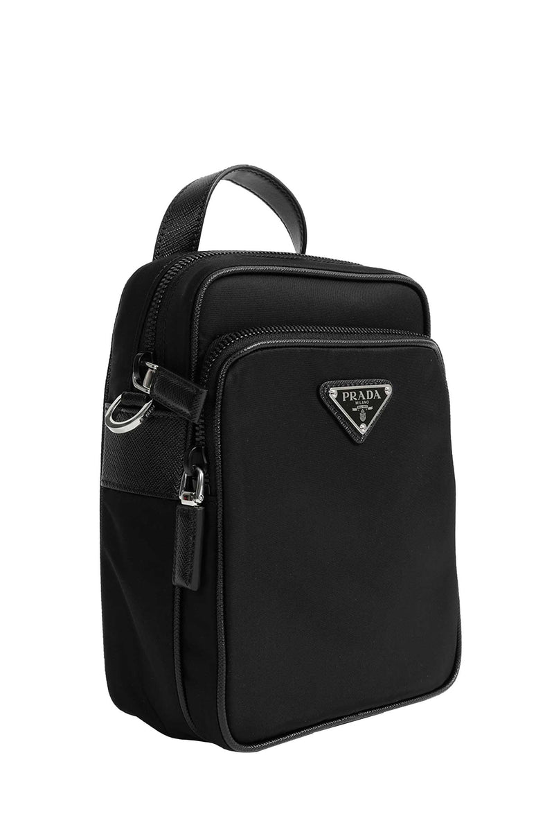 PRADA Re-Nylon and Saffiano Leather Shoulder Bag man