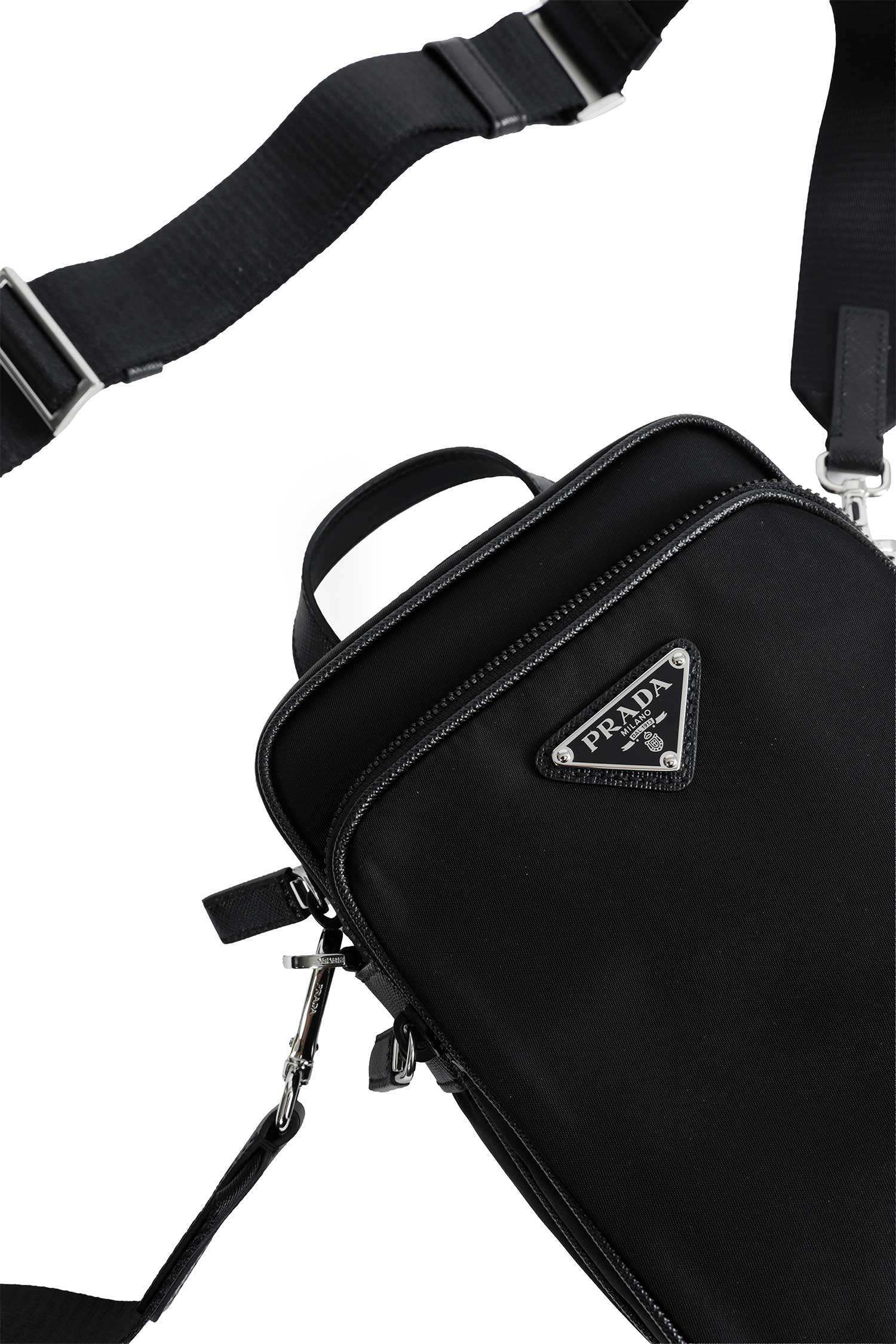PRADA Re-Nylon and Saffiano Leather Shoulder Bag man
